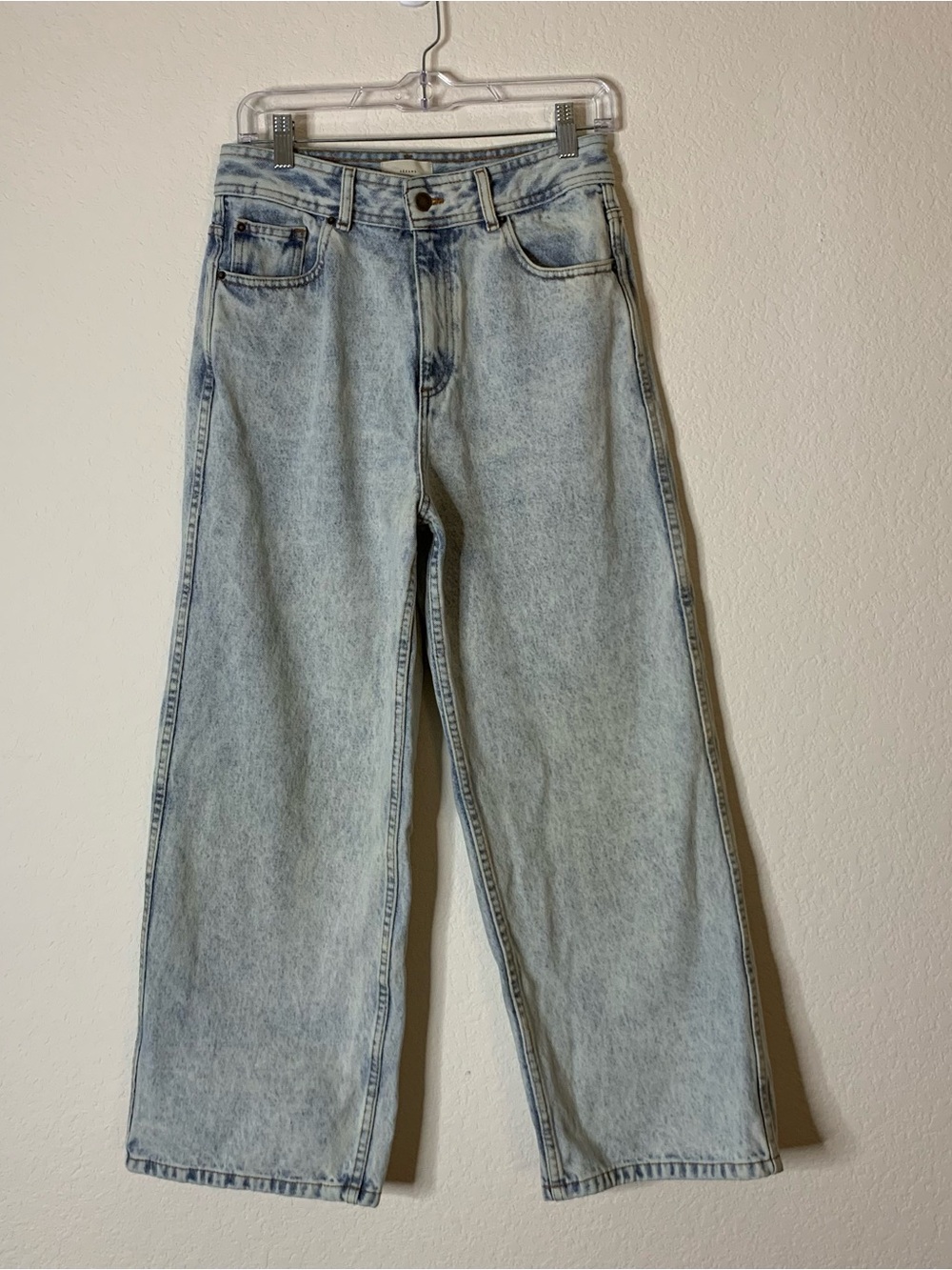 Sezane denim Womens acids Wash Le crop wide leg jeans 38/6